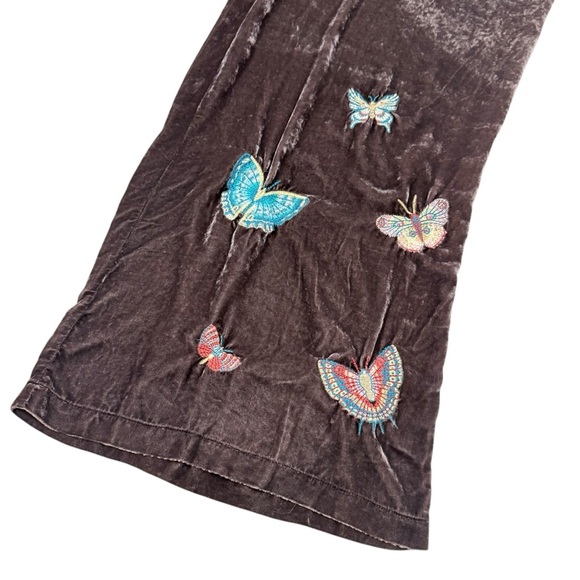 Johnny Was XXL Coffee Bean Butterfly Velvet Luciana Seamed Wide Leg Pants NWT - Picture 3 of 13